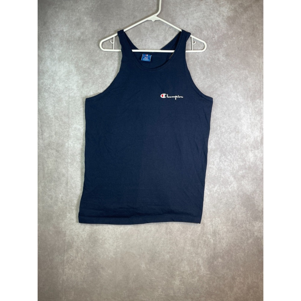 VINTAGE Champion Tank Top Mens Large Blue Sleeveless Shirt Basketball USA Made